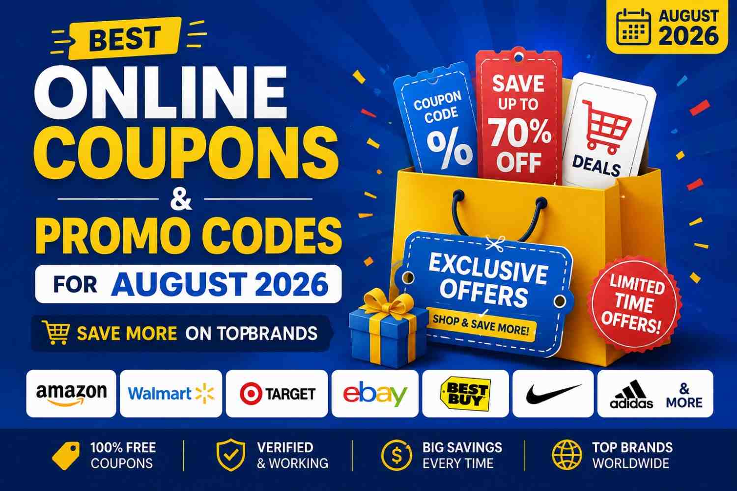 Best Online Coupons & Promo Codes for August 2026 – Save More on Top Brands