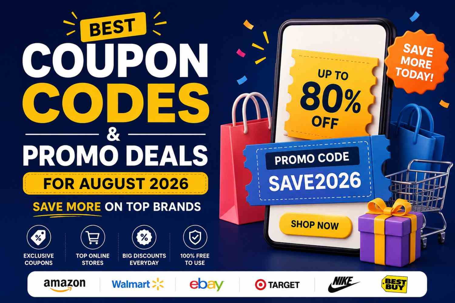 Best Coupon Codes & Promo Deals for August 2026 – Save More on Top Brands